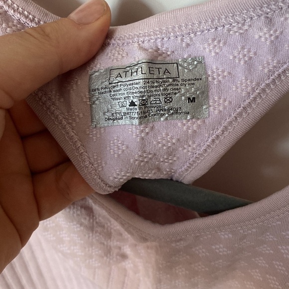 Athleta ribbed workout tank, pink lavender, size M - Picture 2 of 3